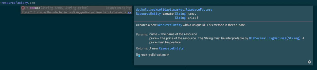 our IDE supports you in displaying documentation within your current context.